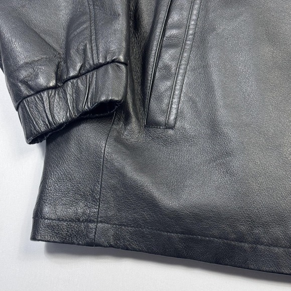 St. John's Bay Jacket Mens 2XL Black Leather Bomber Full Zip Lined Insulated - Picture 8 of 15